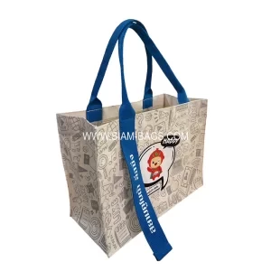 กระเป๋าผ้าดิบแคนวาสหูหิ้วทูโทน คูโบต้า